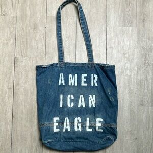 American Eagle Outfitters Blue Denim Tote Bag